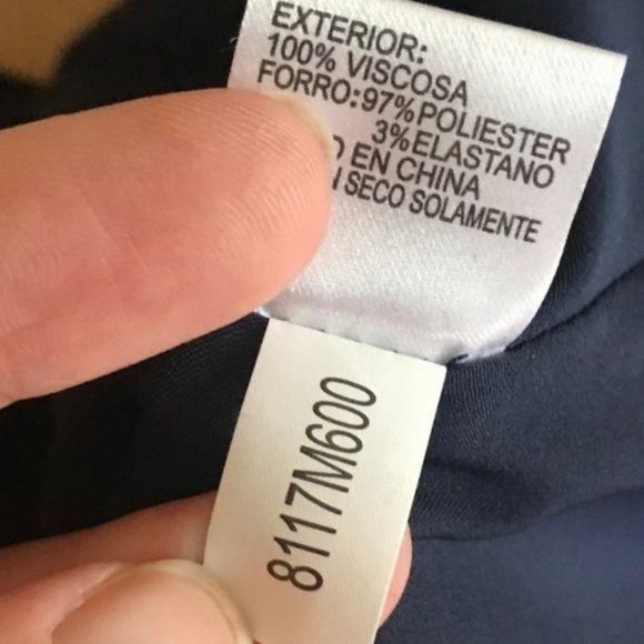 Cremieux Satin Dress Tulip Sleeve Striped Dark Blue Size XS New - Picture 7 of 9